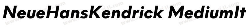 NeueHansKendrick MediumItalic字体转换